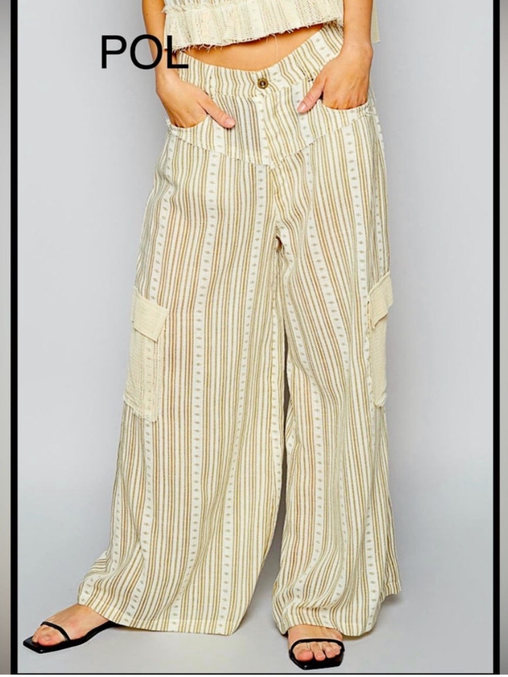 POL Stripe Wide Leg Pants